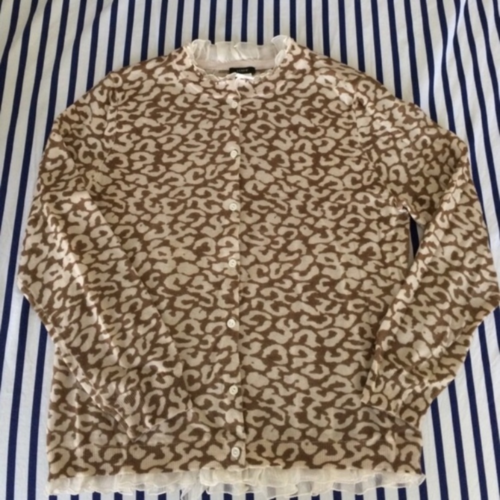 J.Crew Snow Leopard Cardigan
